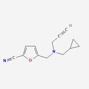 molecular formula C13H14N2O B2569321 5-{[(Cyclopropylmethyl)(prop-2-yn-1-yl)amino]methyl}furan-2-carbonitrile CAS No. 1797870-59-7