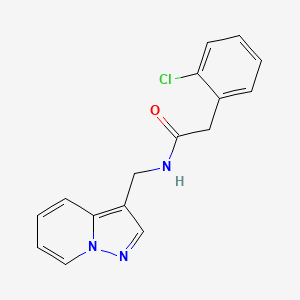 molecular formula C16H14ClN3O B2569330 2-(2-chlorophenyl)-N-(pyrazolo[1,5-a]pyridin-3-ylmethyl)acetamide CAS No. 1396791-32-4