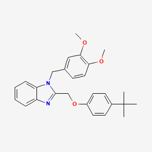 2-[(4-Tert-butylphenoxy)methyl]-1-[(3,4-dimethoxyphenyl)methyl]benzimidazole