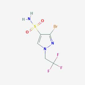 molecular formula C5H5BrF3N3O2S B2569343 3-Bromo-1-(2,2,2-trifluoroethyl)pyrazole-4-sulfonamide CAS No. 1946822-81-6