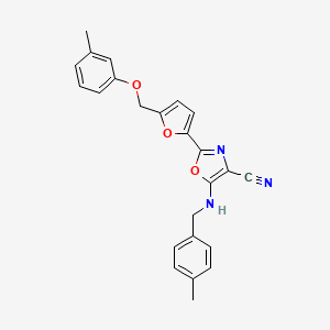 5-((4-Methylbenzyl)amino)-2-(5-((m-tolyloxy)methyl)furan-2-yl)oxazole-4-carbonitrile