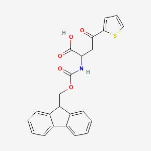 molecular formula C23H19NO5S B2569349 2-((((9H-芴-9-基)甲氧羰基)氨基)-4-氧代-4-(噻吩-2-基)丁酸 CAS No. 1700188-45-9
