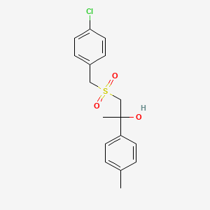molecular formula C17H19ClO3S B2569355 1-[(4-氯苄基)磺酰基]-2-(4-甲基苯基)-2-丙醇 CAS No. 339276-86-7