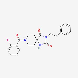 molecular formula C22H22FN3O3 B2569359 8-(2-氟苯甲酰)-3-苯乙基-1,3,8-三氮杂螺[4.5]癸烷-2,4-二酮 CAS No. 1021127-18-3