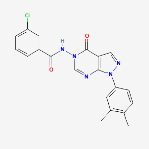 molecular formula C20H16ClN5O2 B2569366 3-chloro-N-(1-(3,4-dimethylphenyl)-4-oxo-1H-pyrazolo[3,4-d]pyrimidin-5(4H)-yl)benzamide CAS No. 899738-21-7