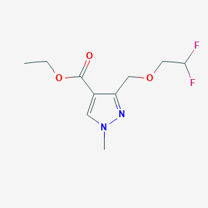 molecular formula C10H14F2N2O3 B2569373 Ethyl 3-(2,2-difluoroethoxymethyl)-1-methylpyrazole-4-carboxylate CAS No. 1975118-76-3