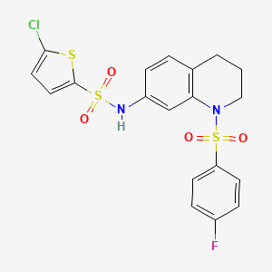 5-chloro-N-(1-((4-fluorophenyl)sulfonyl)-1,2,3,4-tetrahydroquinolin-7-yl)thiophene-2-sulfonamide