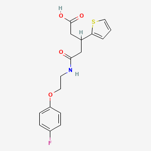 molecular formula C17H18FNO4S B2569375 5-((2-(4-Fluorophenoxy)ethyl)amino)-5-oxo-3-(thiophen-2-yl)pentanoic acid CAS No. 1448066-65-6