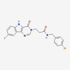molecular formula C20H16BrFN4O2 B2569377 N-(4-bromobenzyl)-3-(8-fluoro-4-oxo-4,5-dihydro-3H-pyrimido[5,4-b]indol-3-yl)propanamide CAS No. 1105229-70-6