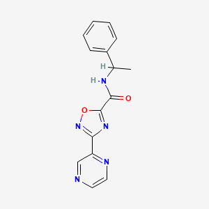 molecular formula C15H13N5O2 B2569381 N-(1-phenylethyl)-3-(pyrazin-2-yl)-1,2,4-oxadiazole-5-carboxamide CAS No. 1219903-00-0