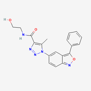 molecular formula C19H17N5O3 B2569382 N-(2-hydroxyethyl)-5-methyl-1-(3-phenyl-2,1-benzoxazol-5-yl)-1H-1,2,3-triazole-4-carboxamide CAS No. 951897-28-2