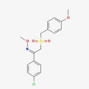 molecular formula C17H18ClNO4S B2569384 1-(4-氯苯基)-2-[(4-甲氧基苄基)磺酰基]-1-乙酮 O-甲基肟 CAS No. 320422-63-7