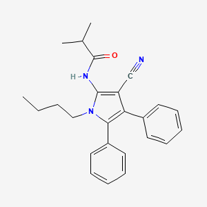 molecular formula C25H27N3O B2569387 N-(1-butyl-3-cyano-4,5-diphenyl-1H-pyrrol-2-yl)-2-methylpropanamide CAS No. 478032-68-7