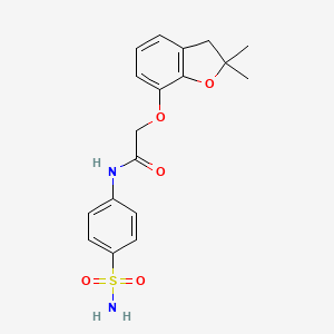 molecular formula C18H20N2O5S B2569389 2-((2,2-dimethyl-2,3-dihydrobenzofuran-7-yl)oxy)-N-(4-sulfamoylphenyl)acetamide CAS No. 941947-90-6