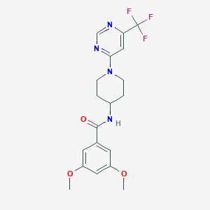 3,5-dimethoxy-N-{1-[6-(trifluoromethyl)pyrimidin-4-yl]piperidin-4-yl}benzamide