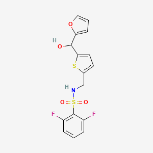 molecular formula C16H13F2NO4S2 B2569409 2,6-difluoro-N-((5-(furan-2-yl(hydroxy)methyl)thiophen-2-yl)methyl)benzenesulfonamide CAS No. 1798544-08-7