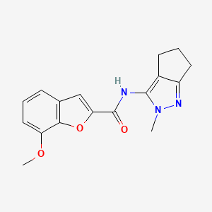 7-methoxy-N-(2-methyl-2,4,5,6-tetrahydrocyclopenta[c]pyrazol-3-yl)benzofuran-2-carboxamide