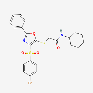 2-((4-((4-bromophenyl)sulfonyl)-2-phenyloxazol-5-yl)thio)-N-cyclohexylacetamide