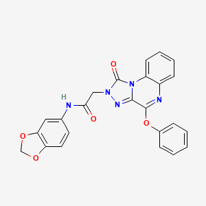 molecular formula C24H17N5O5 B2569429 N-1,3-苯并二氧杂环-5-基-2-(1-氧代-4-苯氧基[1,2,4]三唑并[4,3-a]喹喔啉-2(1H)-基)乙酰胺 CAS No. 1358615-05-0