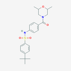 4-tert-butyl-N-[4-(2,6-dimethylmorpholine-4-carbonyl)phenyl]benzenesulfonamide