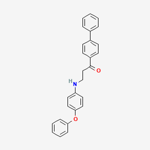 molecular formula C27H23NO2 B2569435 1-[1,1'-Biphenyl]-4-yl-3-(4-phenoxyanilino)-1-propanone CAS No. 477334-10-4