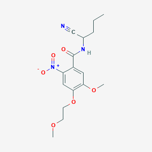 molecular formula C16H21N3O6 B2569438 N-(1-cyanobutyl)-5-methoxy-4-(2-methoxyethoxy)-2-nitrobenzamide CAS No. 1427972-44-8
