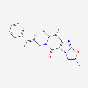 molecular formula C18H16N4O3 B2569441 3-cinnamyl-1,7-dimethyloxazolo[2,3-f]purine-2,4(1H,3H)-dione CAS No. 899967-05-6