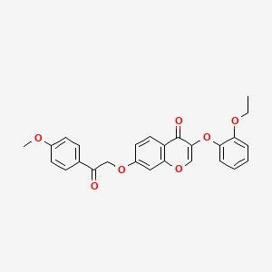 molecular formula C26H22O7 B2569446 3-(2-乙氧基苯氧基)-7-[2-(4-甲氧基苯基)-2-氧代乙氧基]色满-4-酮 CAS No. 637750-67-5