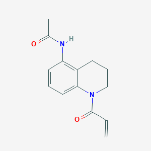 molecular formula C14H16N2O2 B2569448 N-(1-Prop-2-enoyl-3,4-dihydro-2H-quinolin-5-yl)acetamide CAS No. 2196076-49-8