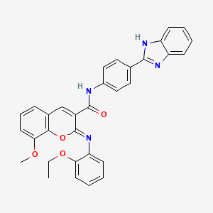 molecular formula C32H26N4O4 B2569458 (2Z)-N-[4-(1H-benzimidazol-2-yl)phenyl]-2-[(2-ethoxyphenyl)imino]-8-methoxy-2H-chromene-3-carboxamide CAS No. 478342-99-3