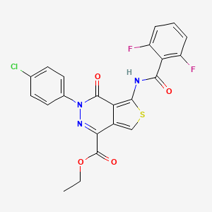 molecular formula C22H14ClF2N3O4S B2569459 3-(4-氯苯基)-5-[(2,6-二氟苯甲酰)氨基]-4-氧代噻吩并[3,4-d]嘧啶-1-甲酸乙酯 CAS No. 851950-48-6