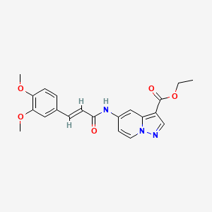(E)-ethyl 5-(3-(3,4-dimethoxyphenyl)acrylamido)pyrazolo[1,5-a]pyridine-3-carboxylate