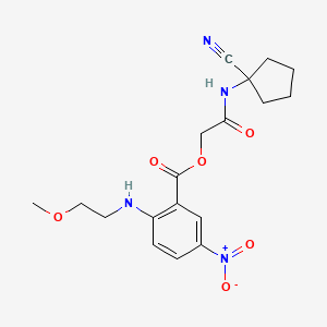 molecular formula C18H22N4O6 B2569461 [(1-Cyanocyclopentyl)carbamoyl]methyl 2-[(2-methoxyethyl)amino]-5-nitrobenzoate CAS No. 871921-31-2