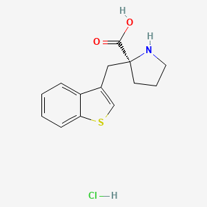 molecular formula C14H16ClNO2S B2569474 (S)-α-(3-苯并噻吩基甲基)-脯氨酸-HCl CAS No. 1217606-87-5