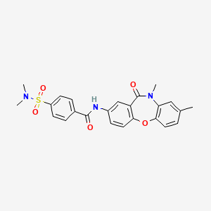 molecular formula C24H23N3O5S B2569476 N-(8,10-dimethyl-11-oxo-10,11-dihydrodibenzo[b,f][1,4]oxazepin-2-yl)-4-(N,N-dimethylsulfamoyl)benzamide CAS No. 1211767-84-8