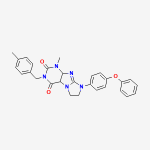 1-methyl-3-[(4-methylphenyl)methyl]-8-(4-phenoxyphenyl)-1H,2H,3H,4H,6H,7H,8H-imidazo[1,2-g]purine-2,4-dione