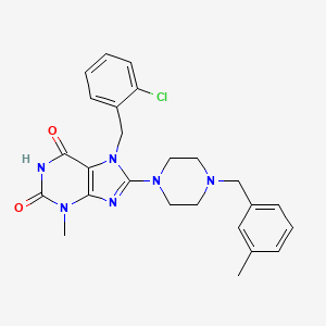 7-[(2-Chlorophenyl)methyl]-3-methyl-8-{4-[(3-methylphenyl)methyl]piperazinyl}-1,3,7-trihydropurine-2,6-dione