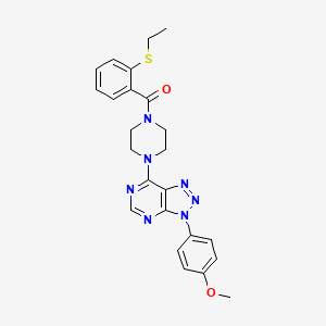molecular formula C24H25N7O2S B2569504 (2-(ethylthio)phenyl)(4-(3-(4-methoxyphenyl)-3H-[1,2,3]triazolo[4,5-d]pyrimidin-7-yl)piperazin-1-yl)methanone CAS No. 920373-41-7
