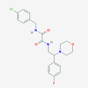 molecular formula C21H23ClFN3O3 B2569513 N1-(4-chlorobenzyl)-N2-(2-(4-fluorophenyl)-2-morpholinoethyl)oxalamide CAS No. 942012-53-5