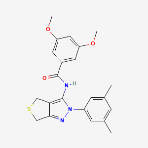 molecular formula C22H23N3O3S B2569517 N-[2-(3,5-二甲苯基)-4,6-二氢噻吩并[3,4-c]吡唑-3-基]-3,5-二甲氧基苯甲酰胺 CAS No. 361172-20-5
