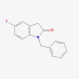 molecular formula C15H12FNO B256952 1-benzyl-5-fluoro-3H-indol-2-one 