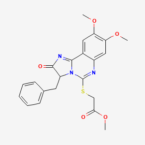 Methyl 2-[(3-benzyl-8,9-dimethoxy-2-oxo-2,3-dihydroimidazo[1,2-c]quinazolin-5-yl)sulfanyl]acetate