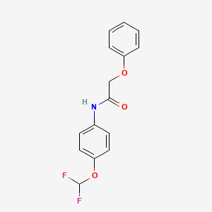 molecular formula C15H13F2NO3 B2569524 N-[4-(difluoromethoxy)phenyl]-2-phenoxyacetamide CAS No. 303228-73-1