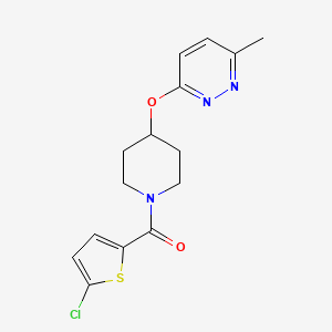 molecular formula C15H16ClN3O2S B2569537 (5-Chlorothiophen-2-yl)(4-((6-methylpyridazin-3-yl)oxy)piperidin-1-yl)methanone CAS No. 1797593-15-7