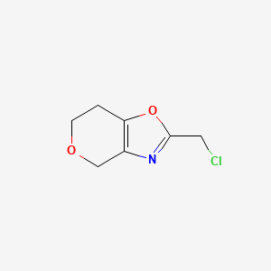 molecular formula C7H8ClNO2 B2569538 2-(Chloromethyl)-6,7-dihydro-4H-pyrano[3,4-D][1,3]oxazole CAS No. 1260666-56-5