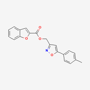 molecular formula C20H15NO4 B2569539 (5-(p-Tolyl)isoxazol-3-yl)methyl benzofuran-2-carboxylate CAS No. 953243-93-1