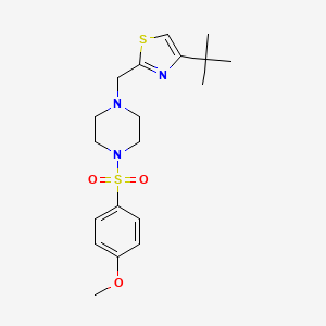 molecular formula C19H27N3O3S2 B2569541 4-(Tert-butyl)-2-((4-((4-methoxyphenyl)sulfonyl)piperazin-1-yl)methyl)thiazole CAS No. 1171960-38-5