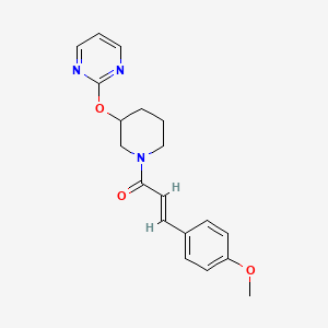 molecular formula C19H21N3O3 B2569549 (E)-3-(4-methoxyphenyl)-1-(3-(pyrimidin-2-yloxy)piperidin-1-yl)prop-2-en-1-one CAS No. 2097941-33-6