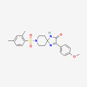 molecular formula C22H25N3O4S B2569553 8-((2,4-Dimethylphenyl)sulfonyl)-3-(4-methoxyphenyl)-1,4,8-triazaspiro[4.5]dec-3-en-2-one CAS No. 1189665-62-0