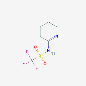 molecular formula C6H9F3N2O2S B2569559 三氟-N-(2-哌啶亚甲基)甲磺酰胺 CAS No. 866042-41-3